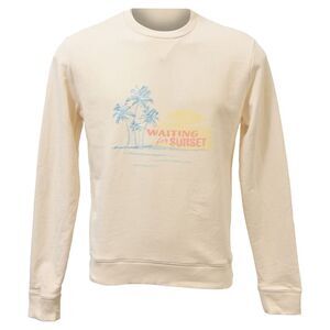 Saint Laurent Graphic Print Sweatshirt in Pastel Yellow Cotton
